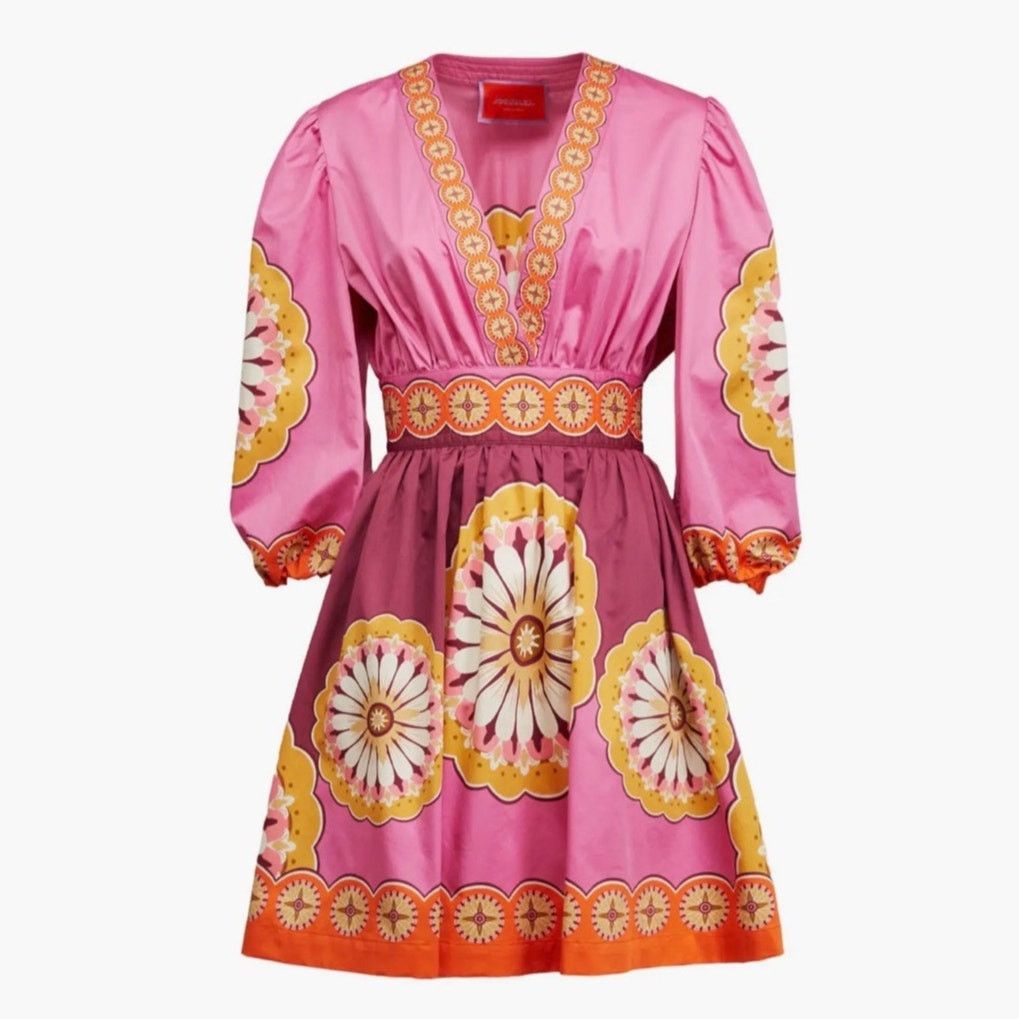 La DoubleJ La DoubleJ Margherita Dress Napoli Plates Placee Pink XS Size XS / US 0-2 / IT 36-38 - 2 Thumbnail