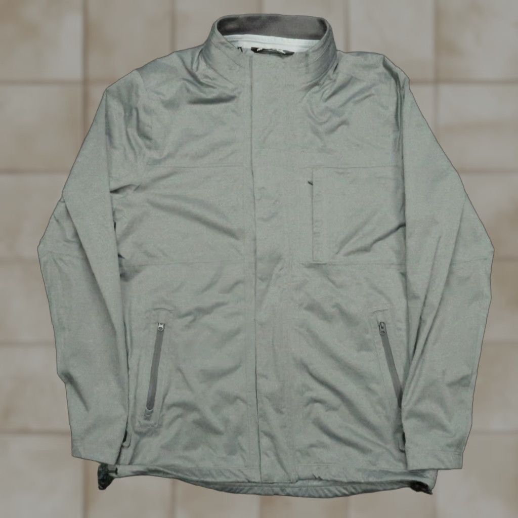 Travis Mathew Jacket Mens Medium Gray Rain Lined Full Zip Pockets Performance