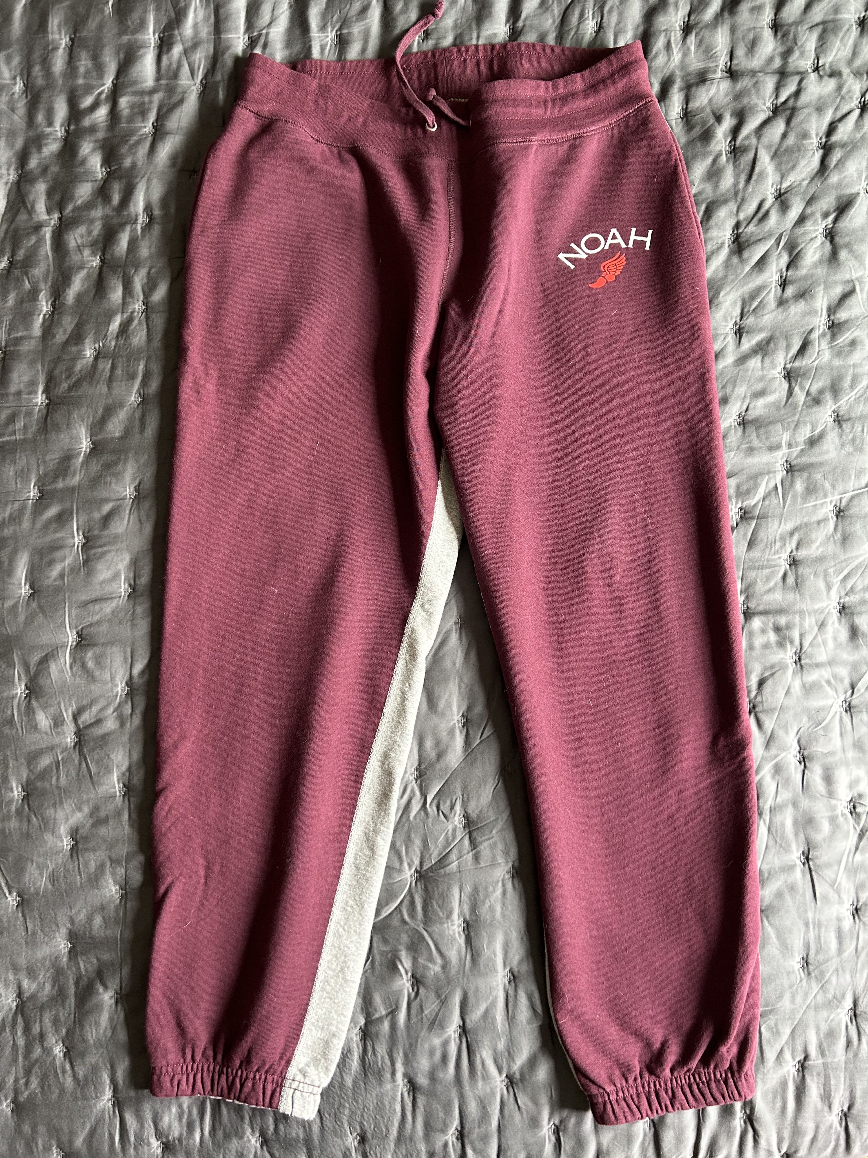 Noah Color Block Sweatpants XL Extra Large Maroon / Grey EUC Size US 36 / EU 52 - 5 Thumbnail