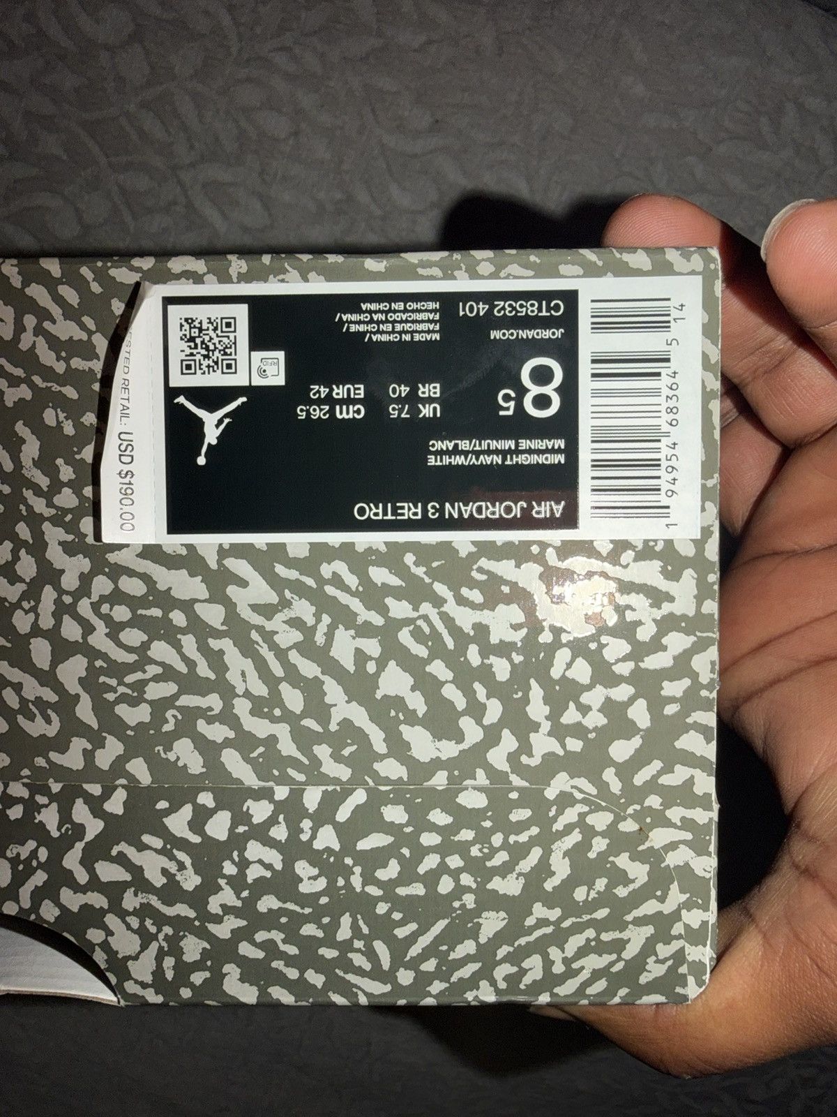 Jordan Brand Air Jordan 3 Retro 'Georgetown' Size US 8.5 / EU 41-42 - 1 Thumbnail