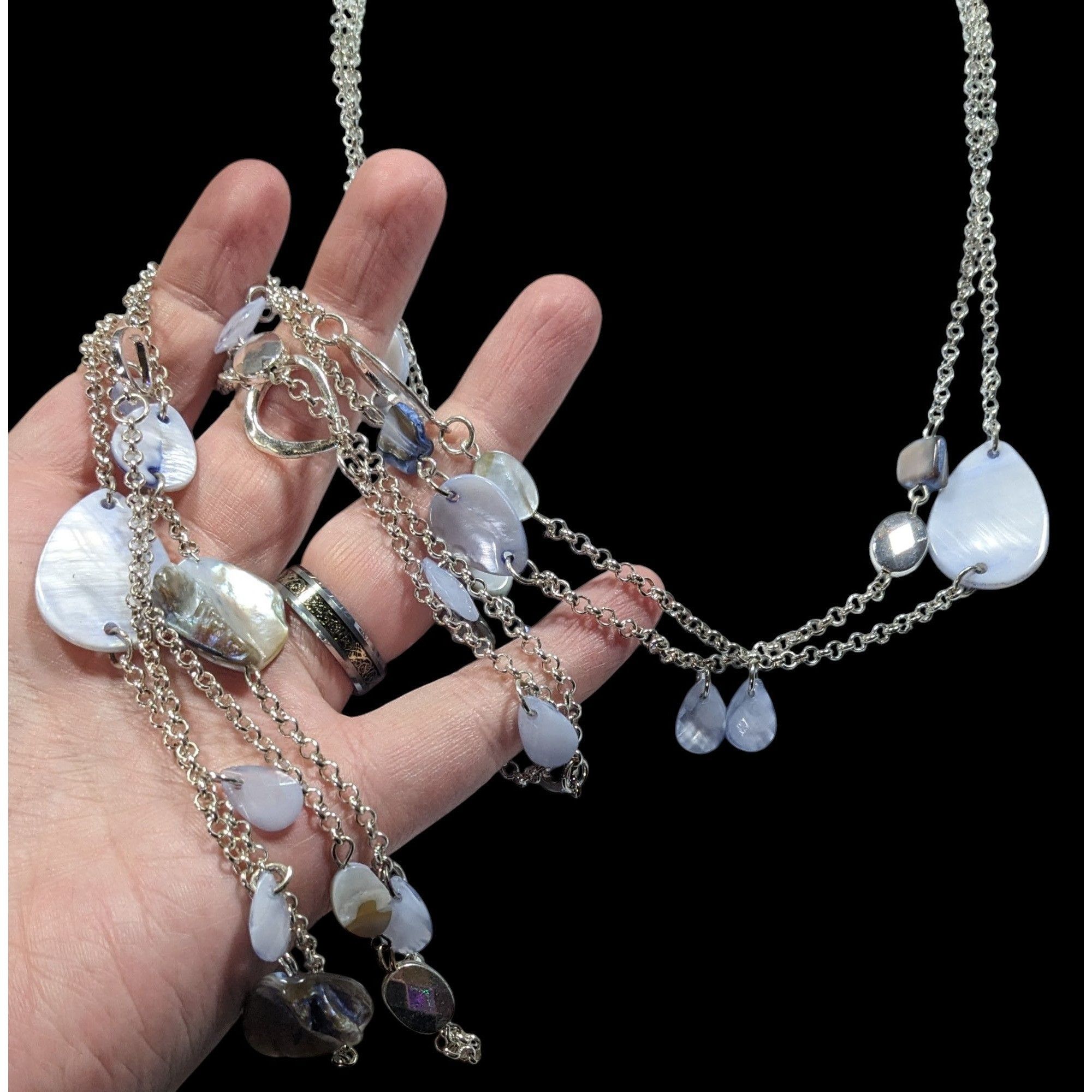 Other Mermaidcore Pastel Blue Shell And Silver Tone Chain Necklace Size ONE SIZE - 5 Thumbnail