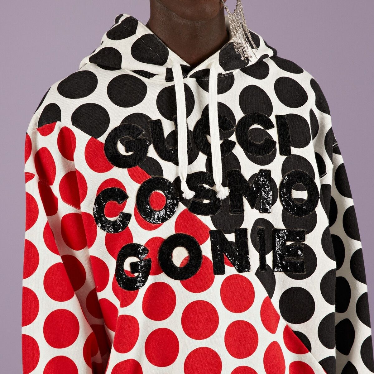 Gucci o1w1db10725 Polka Dot Cotton Sweatshirt Hoodie With Patch Size US L / EU 52-54 / 3 - 3 Thumbnail