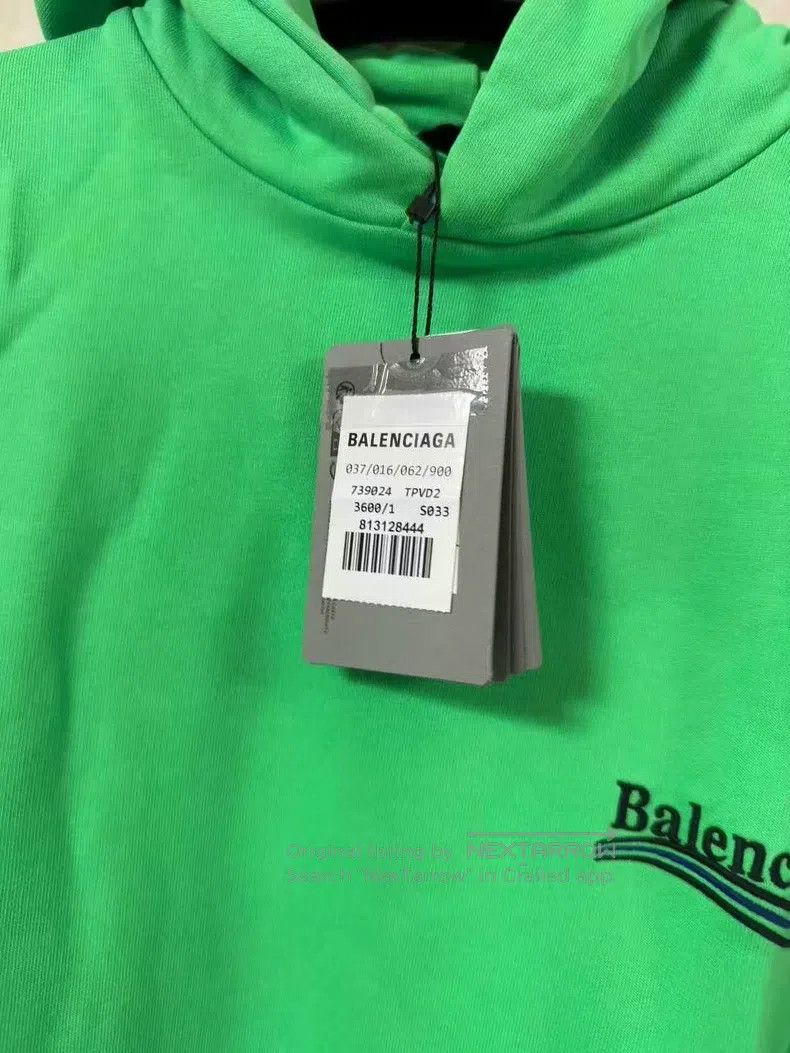 Balenciaga Balenciaga Green Embroidered Coke Logo Print Hooded Sweats Size US S / EU 44-46 / 1 - 5 Thumbnail