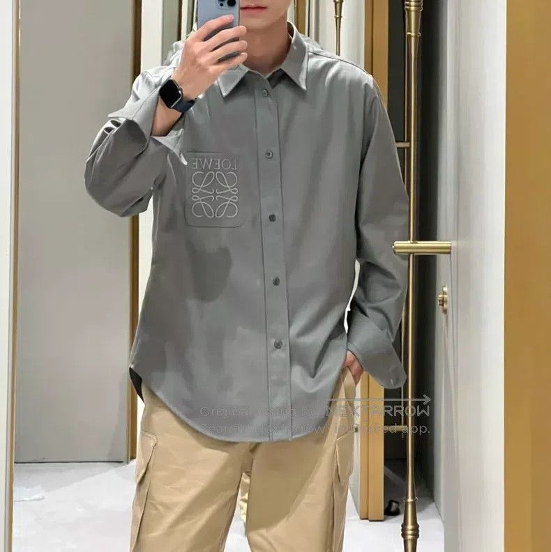 Loewe Loewe size 43 Solid color long-sleeve shirt with embroidere Size US M / EU 48-50 / 2 - 7 Thumbnail