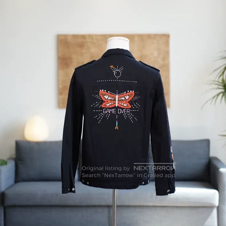 Valentino Valentino Black heavy work hand-beaded zip jacket jacket Size US S / EU 44-46 / 1 - 2 Thumbnail