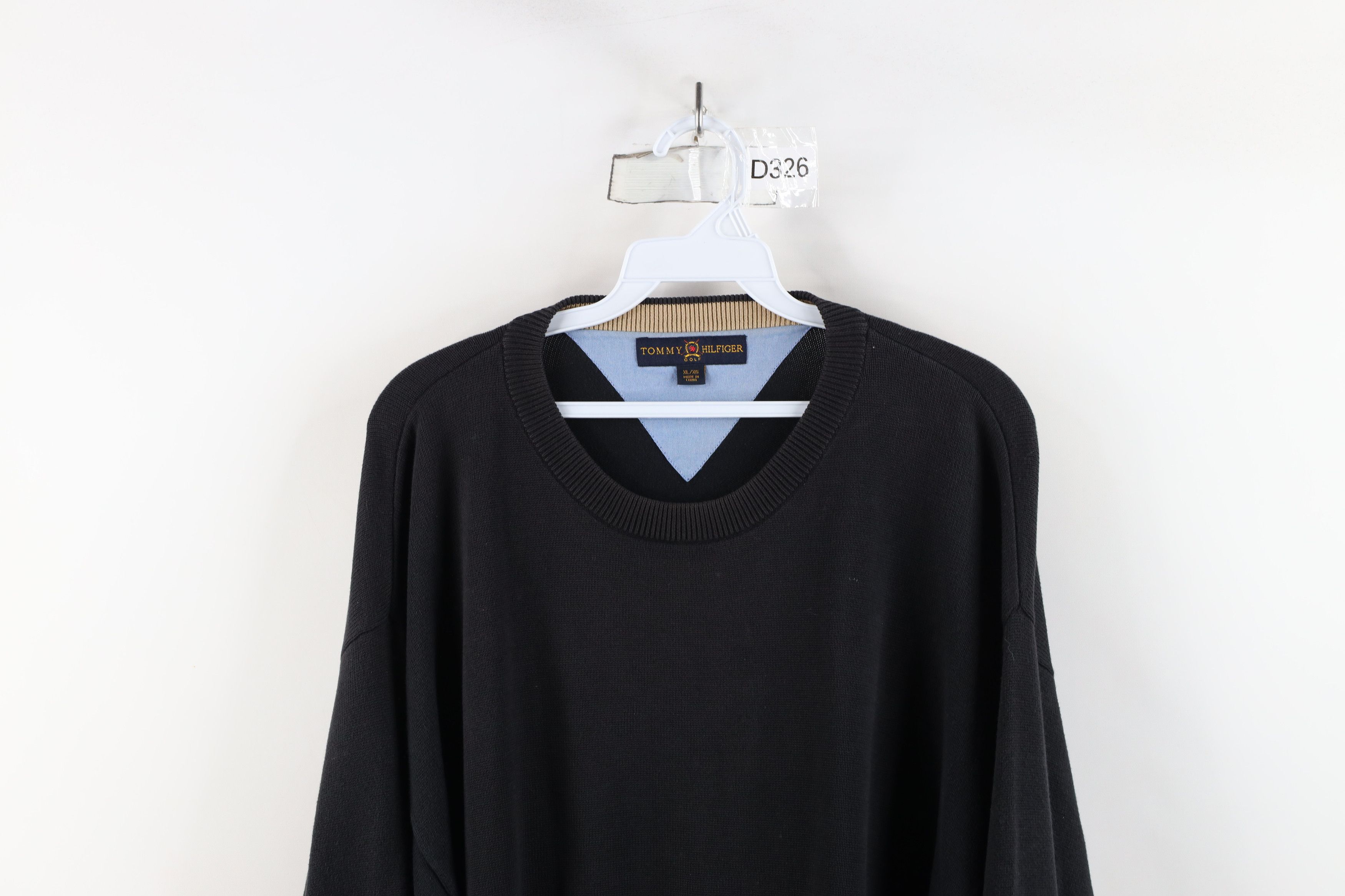 Tommy Hilfiger × Vintage Vintage 90s Tommy Hilfiger Golf Knit Crewneck Sweater Black Size US XL / EU 56 / 4 - 2 Thumbnail