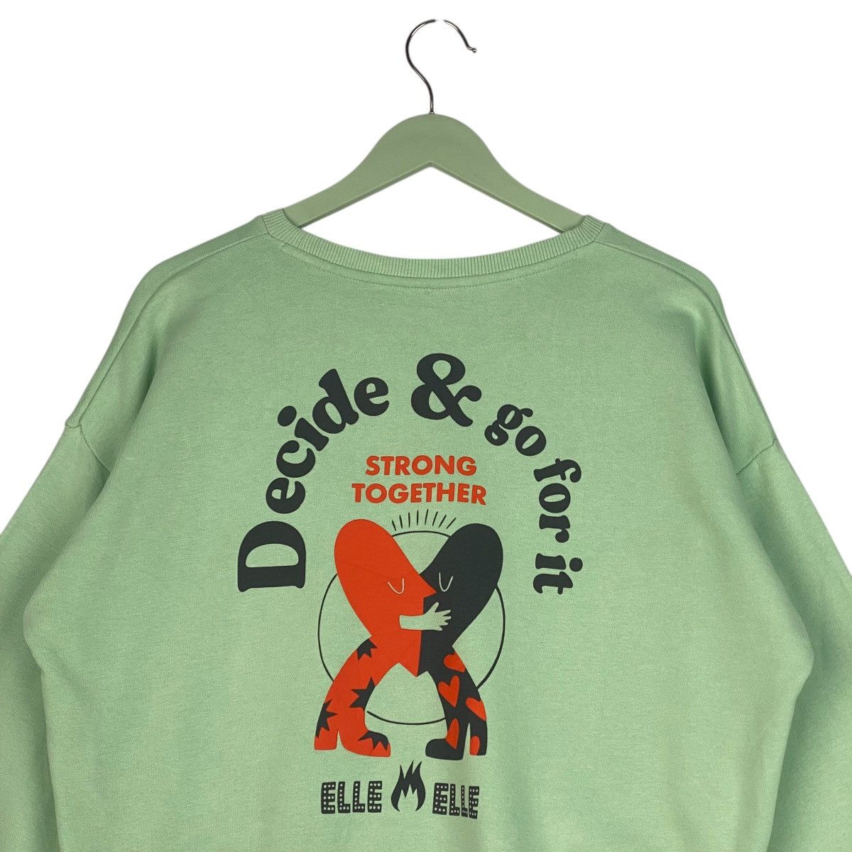 Designer × Vintage Vintage Elle & Gu Embroidered Crewneck Sweatshirt Green Size L / US 10 / IT 46 - 11 Thumbnail