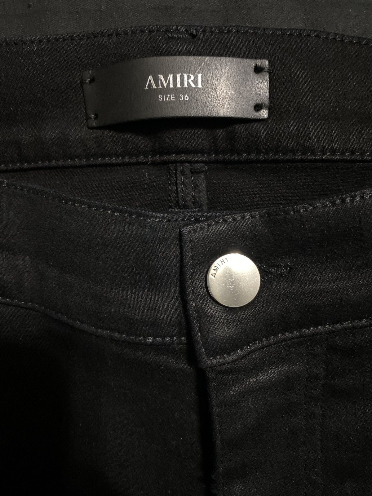 Amiri Amiri Black Wax Staggered Logo Skinny Jeans Size US 36 / EU 52 - 4 Thumbnail