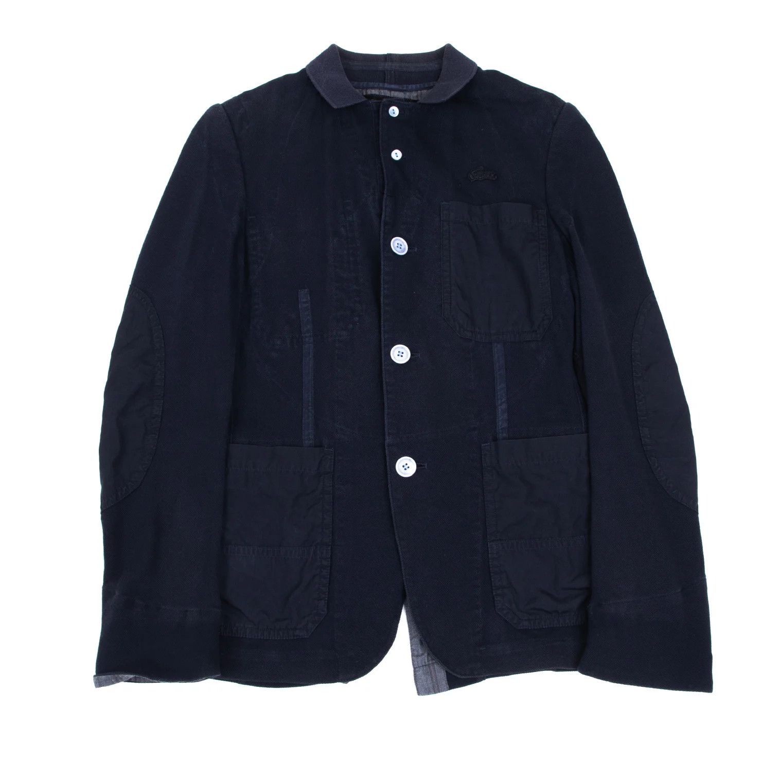 Junya Watanabe Cotton Elbow Patch Design Jacket in Navy Size US S / EU 44-46 / 1 - 1 Thumbnail