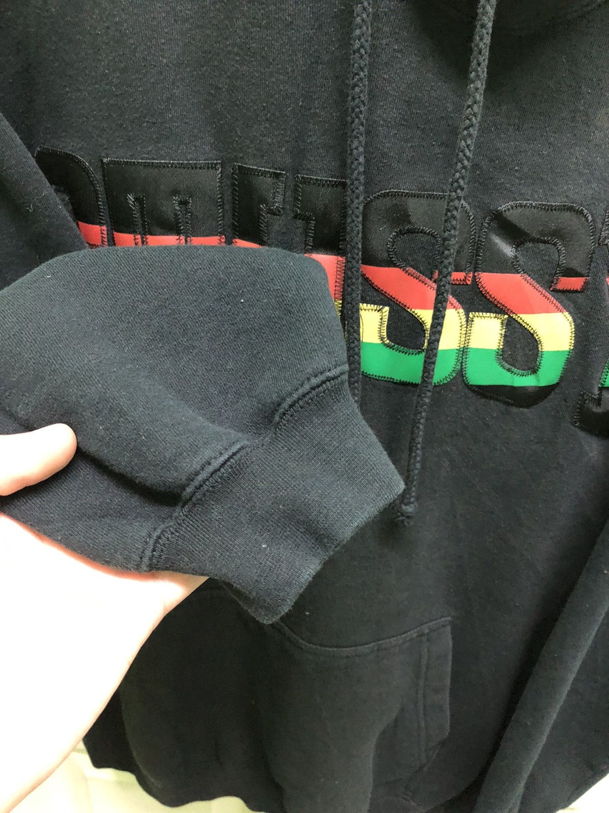 Stussy Vintage 00’s Stussy Rasta Embroidered Spellout Hoodie Rare Size US L / EU 52-54 / 3 - 7 Thumbnail