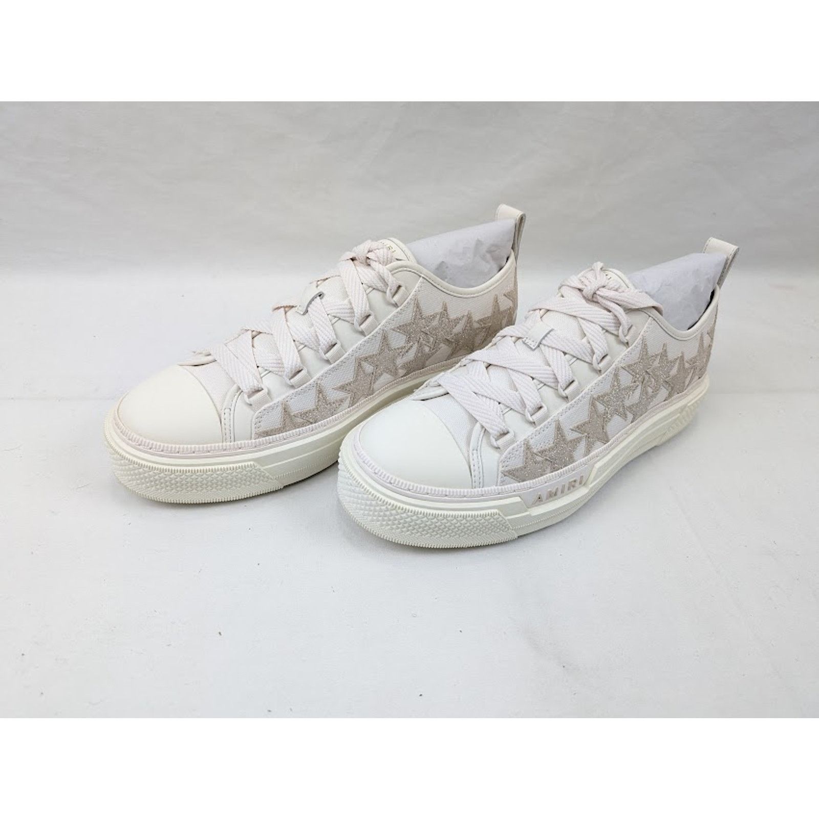 Amiri o1rshd1 Stars Court Low-Top Sneakers in Alabaster Size US 11 / EU 44 - 18 Thumbnail