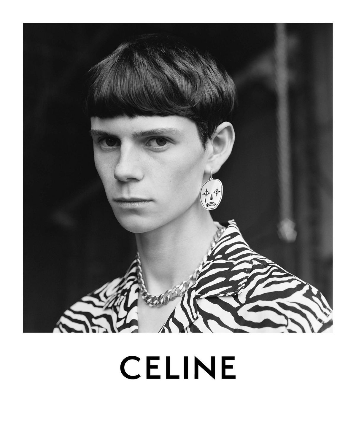 Celine × Hedi Slimane CELINE HAWAIIAN SHIRT IN PRINTED VISCOSE OFF WHITE / BLACK Size US S / EU 44-46 / 1 - 3 Thumbnail