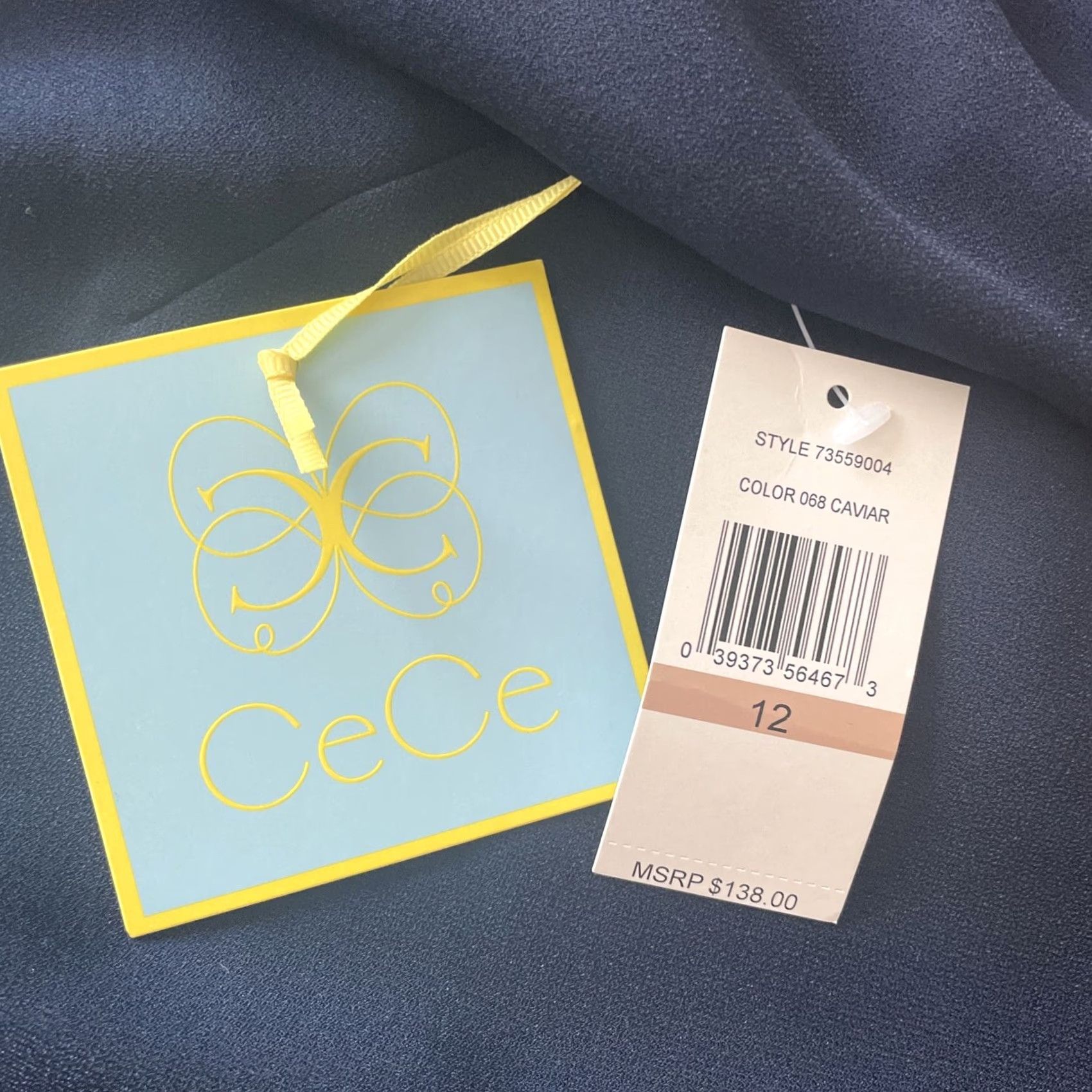 Vintage CeCe Nordstrom A-Line Dress Womens Size 12 Blue Knee Length Puff Sleeve Ruffle Lace Polyester Professional Workwear Dress Size XL / US 12-14 / IT 48-50 - 3 Thumbnail