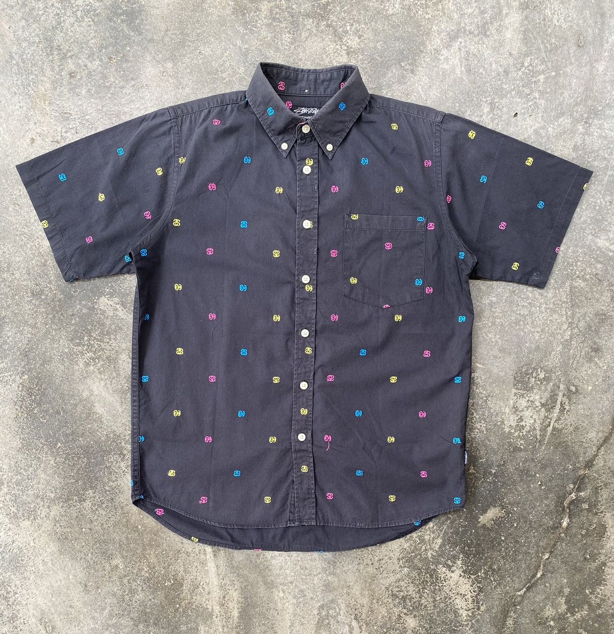 Stussy Vintage Stussy Monogram Button Up Shirt Size US S / EU 44-46 / 1 - 1 Thumbnail