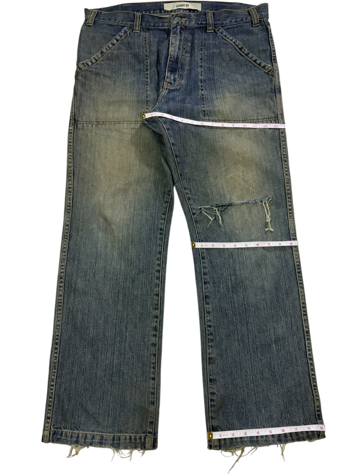 Vintage Gap Army Baker Fatigue Mud Wash Distress Baggy Jeans