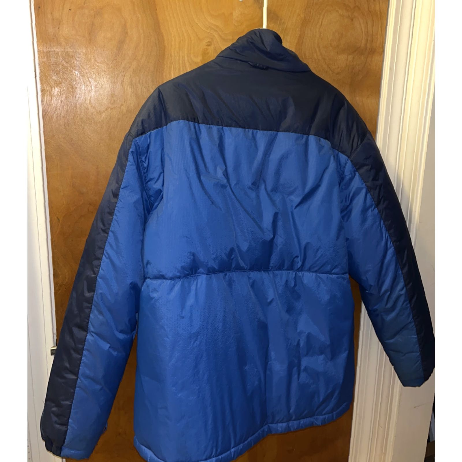 Starter VINTAGE Starter Retro Puffer Jacket Mens Large 42-44 Blue Down Feather Full Zip Pockets Winter Size US L / EU 52-54 / 3 - 5 Thumbnail