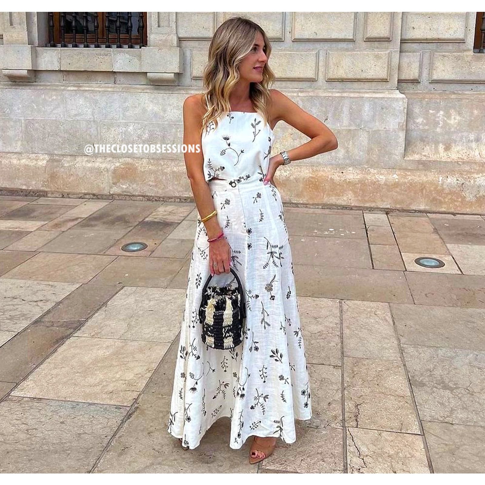 Zara ZARA BLOGGER FAVE! Co-Ord Set Tied Crop Top + Maxi Skirt NWT Size L / US 10 / IT 46 - 2 Thumbnail