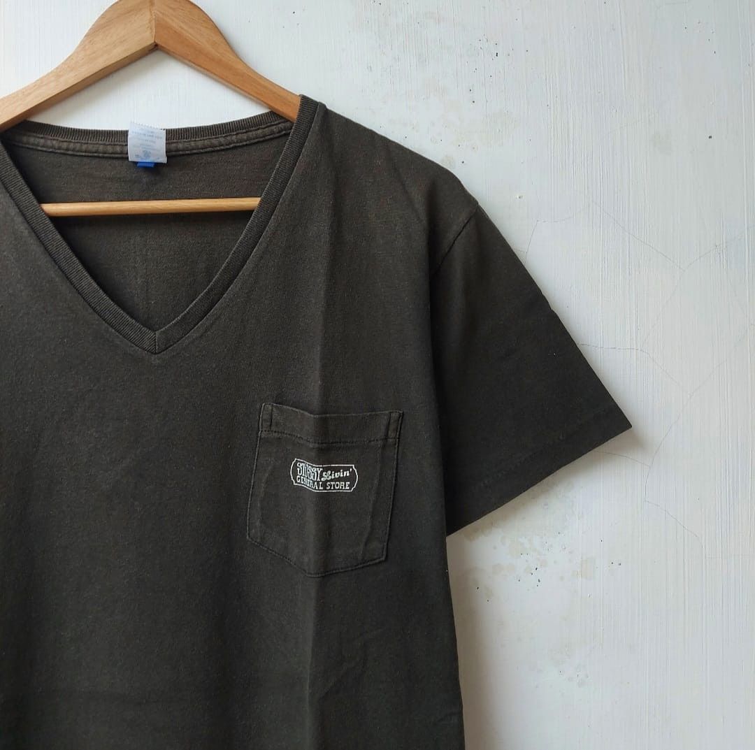 Stussy STUSSY Livin General Store Vneck Tshirt Size US M / EU 48-50 / 2 - 3 Thumbnail