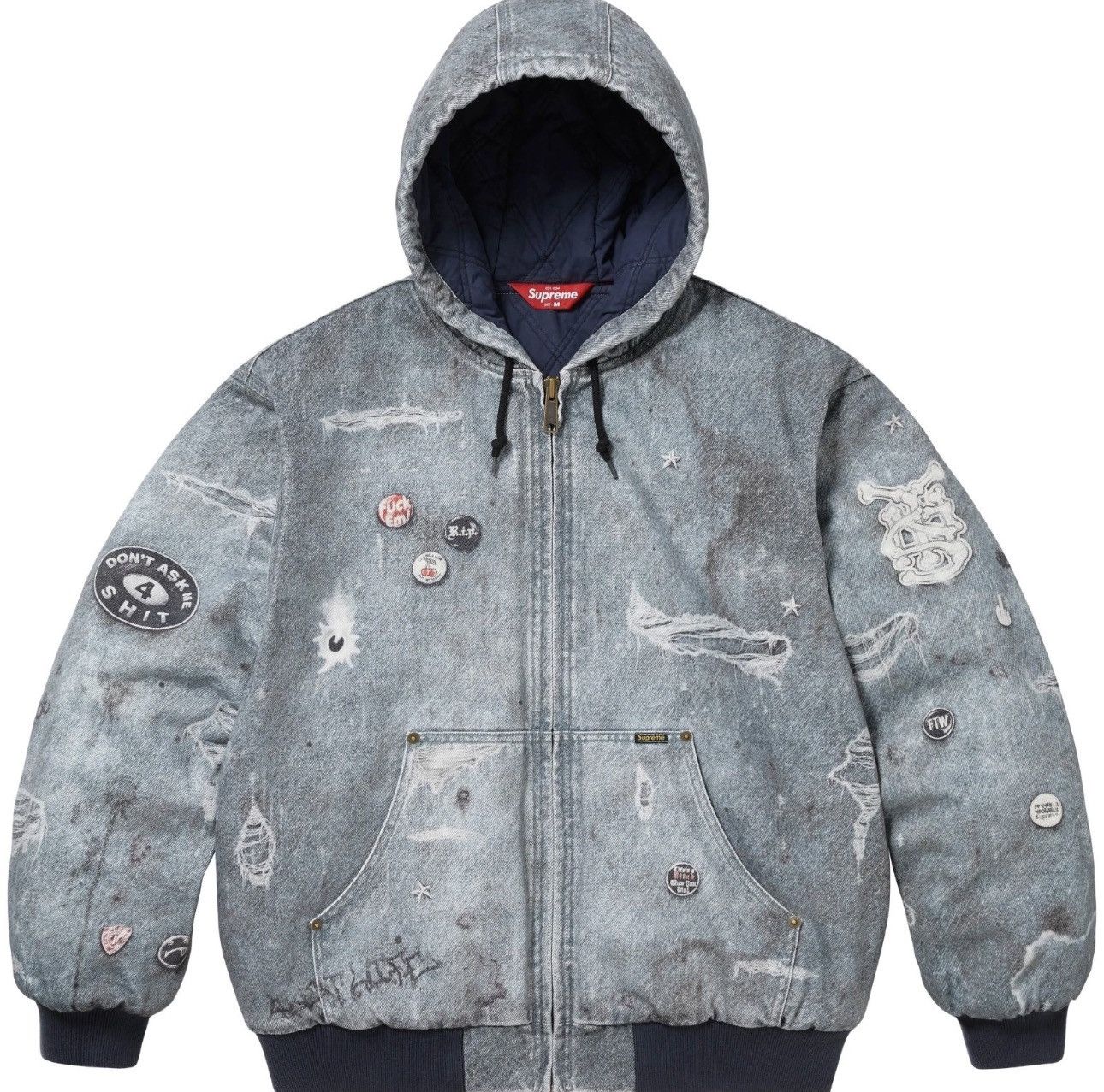 Other Size XL - Supreme Trompe L'oeil Hooded Work Jacket Blue 24FW Size US XL / EU 56 / 4 - 1 Thumbnail