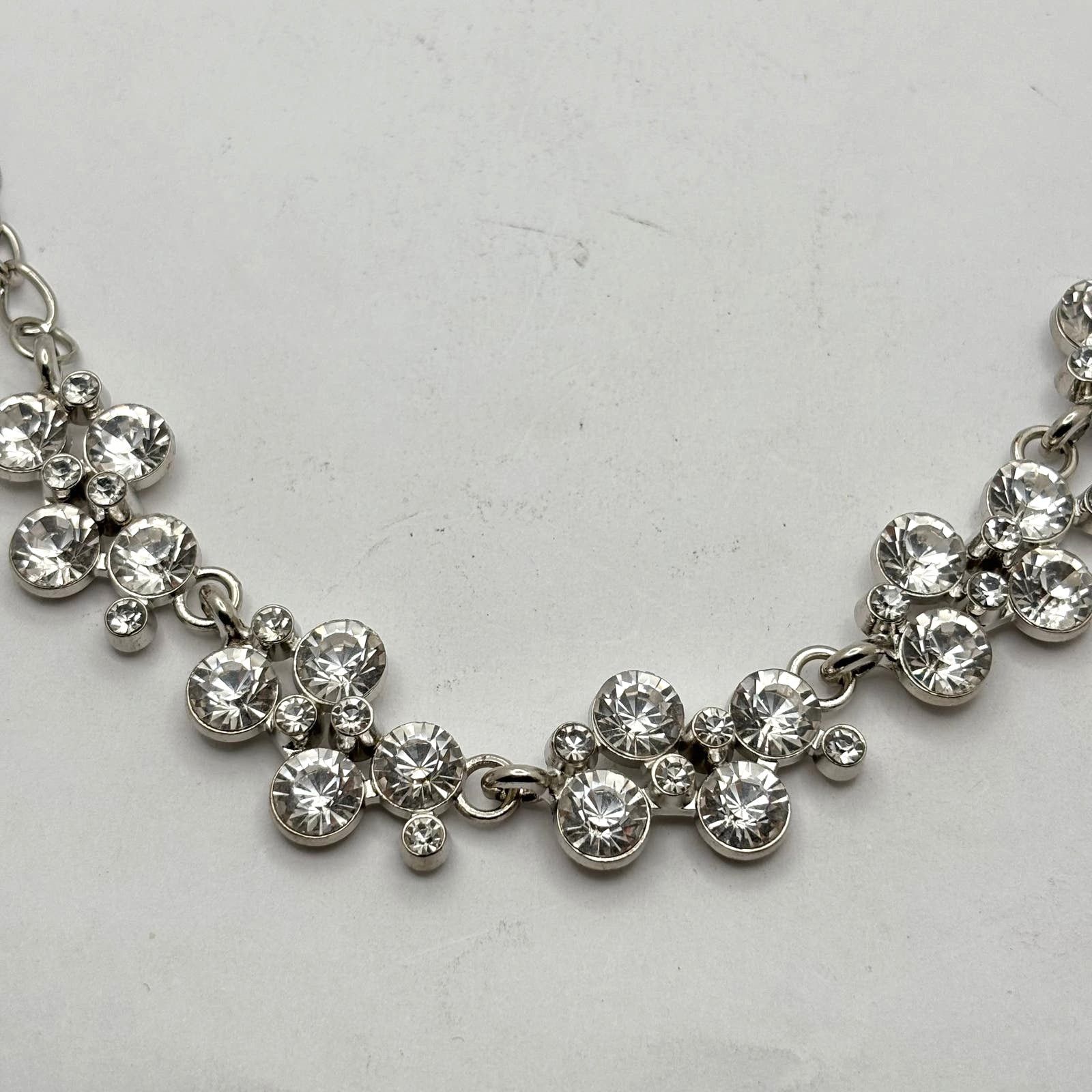 Other Stunning silver necklace with rhinestones Size ONE SIZE - 1 Thumbnail