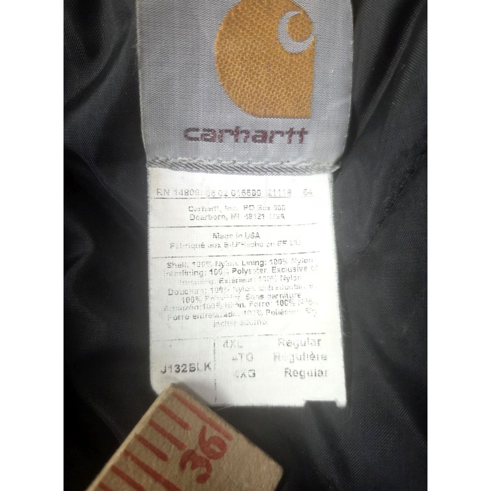 Carhartt VINTAGE Carhartt J132 BLK Jacket Black 4XL USA Canvas Quilted Lined Workwear Zip Distress Size US XXL / EU 58 / 5 - 3 Thumbnail