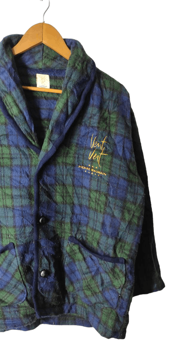 Pierre Balmain PIERRE BALMAIN VENT VENT CHECKERED FLEECE BUTTON JACKET Size M / US 6-8 / IT 42-44 - 6 Thumbnail