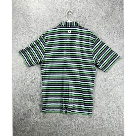 Footjoy FootJoy FJ Shirt Polo Men Large Green Multicolor Striped Short Sleeve Golf Rugby Logo Size US L / EU 52-54 / 3 - 2 Thumbnail