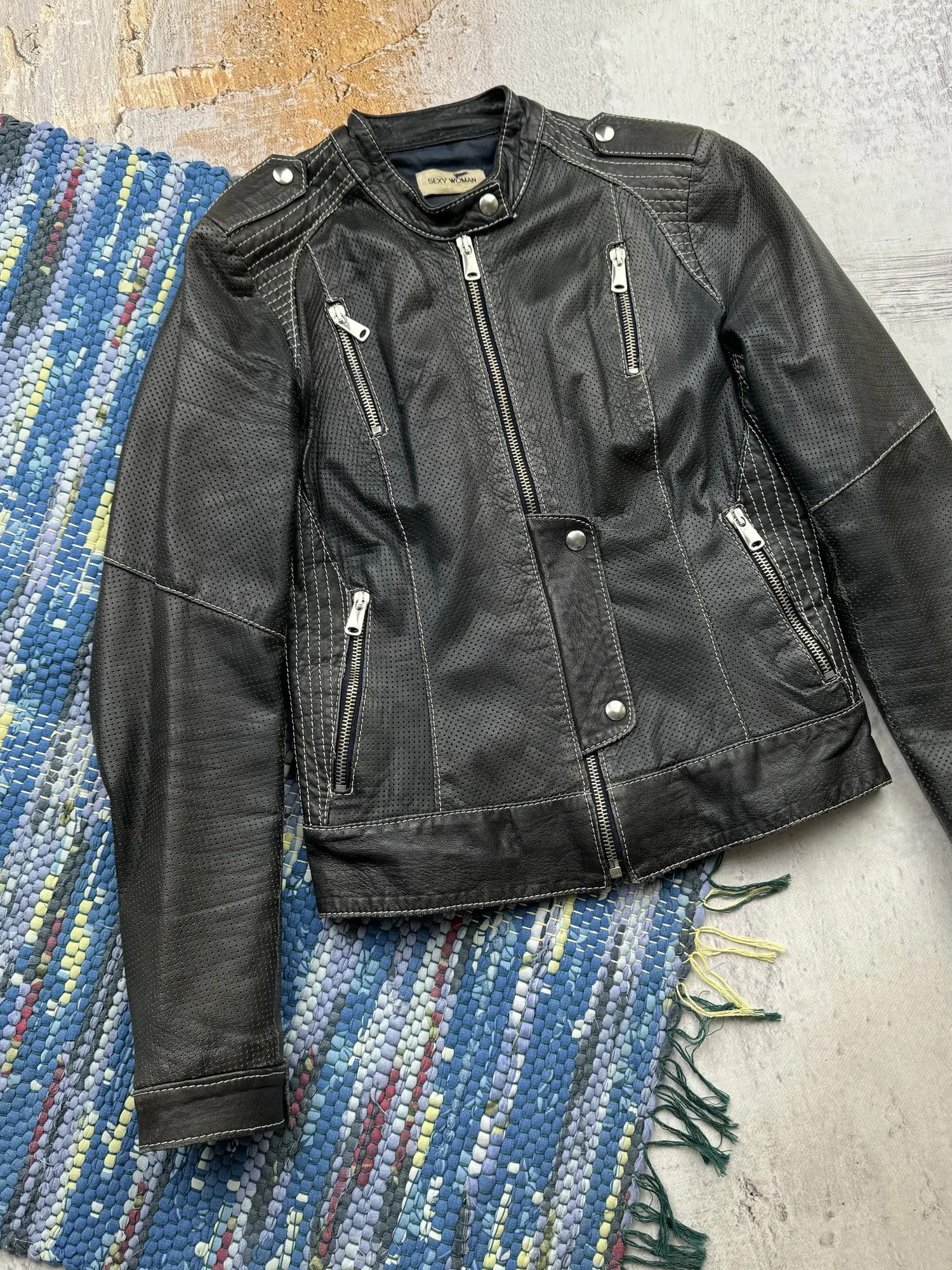 Japanese Brand Vintage Cropped Leather Jacket A418D15(15)(474) Size S / US 4 / IT 40 - 2 Thumbnail