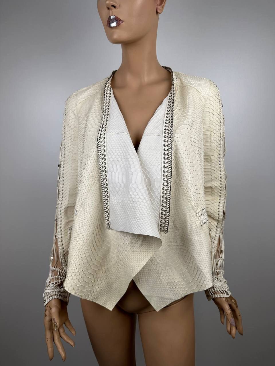 Roberto Cavalli Leather Jacket Roberto Cavalli Size S / US 4 / IT 40 - 1 Thumbnail