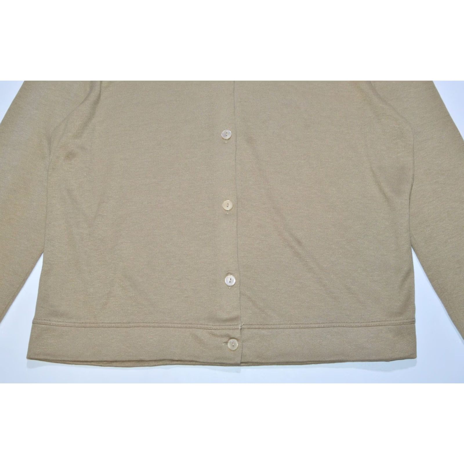 Vintage Womens Le Tricot Longhin Italy Viscose Linen Top Blouse Shirt XL Beige Size XL / US 12-14 / IT 48-50 - 3 Thumbnail