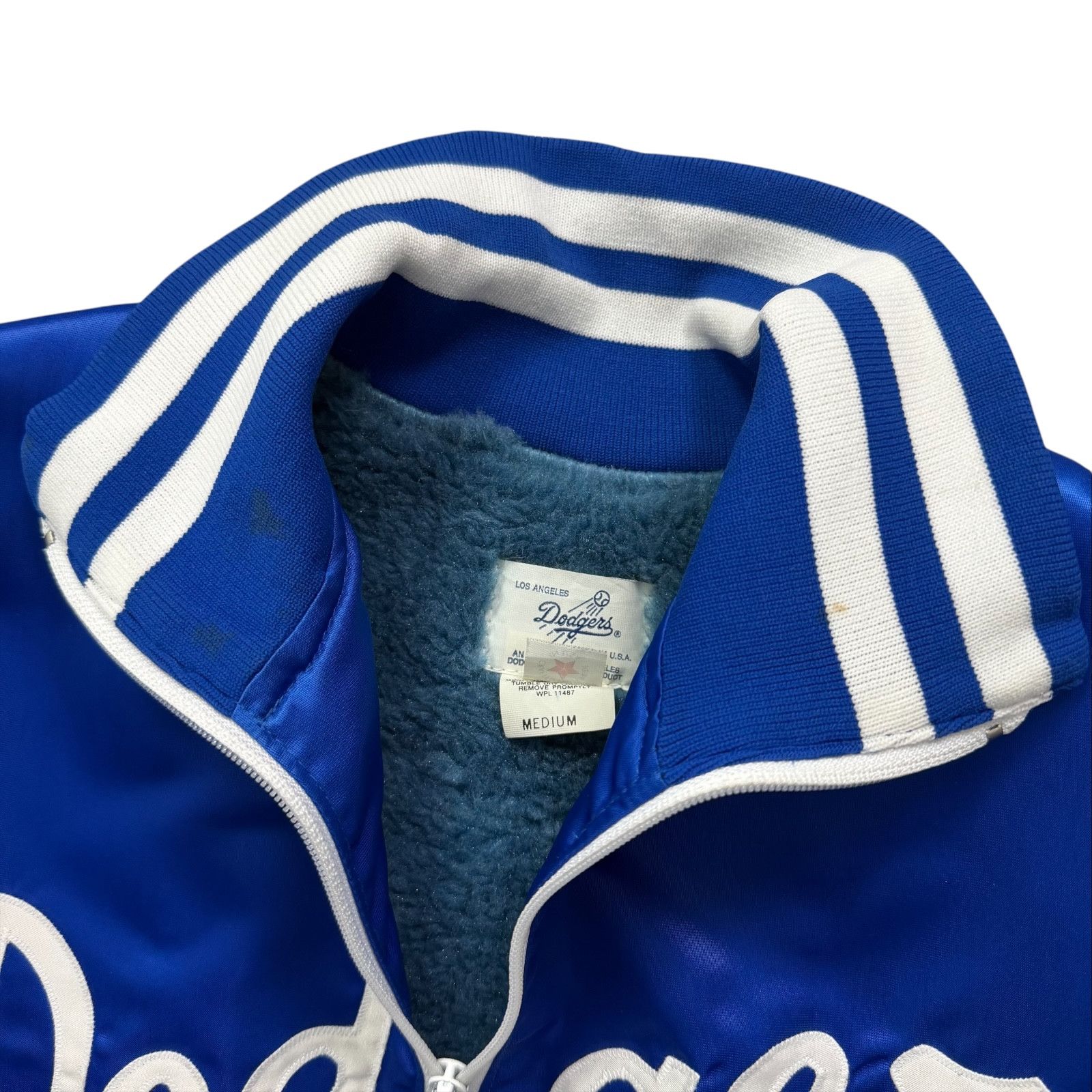 MLB VTG LA DODGERS LICENSED SATIN JACKET DUGOUT SHERPA LINED Size US M / EU 48-50 / 2 - 11 Thumbnail