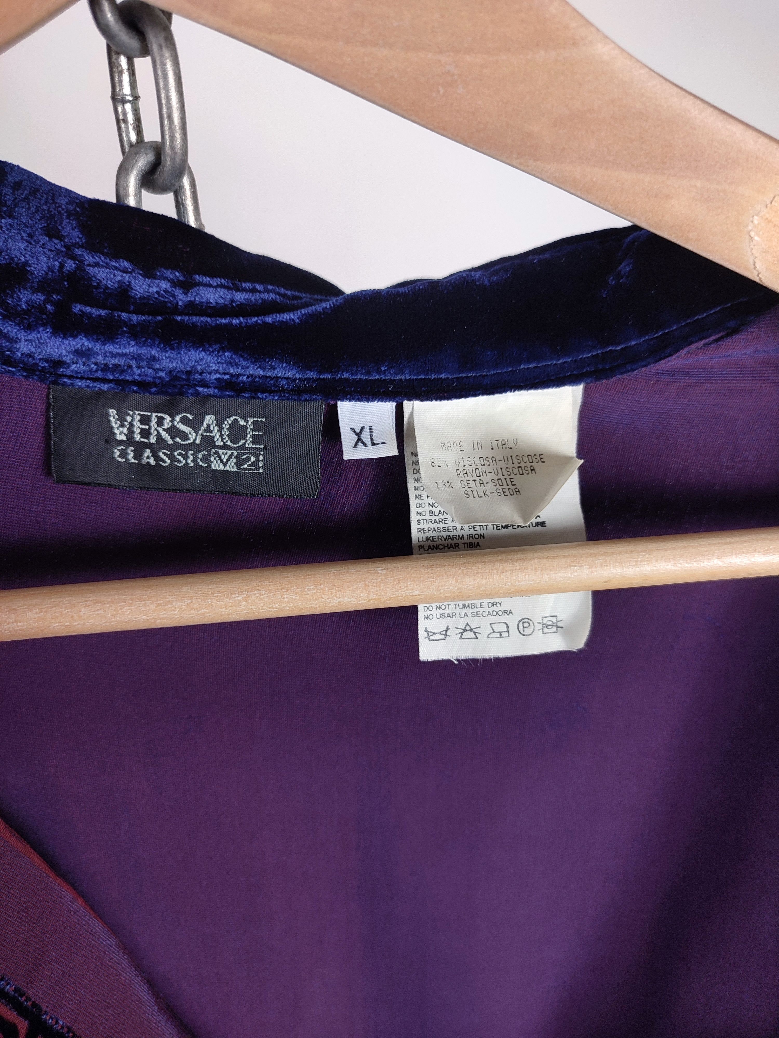 Versace Versace V2 Velour Silk Mesh Barocco Vintage Shirt Size US XL / EU 56 / 4 - 14 Thumbnail