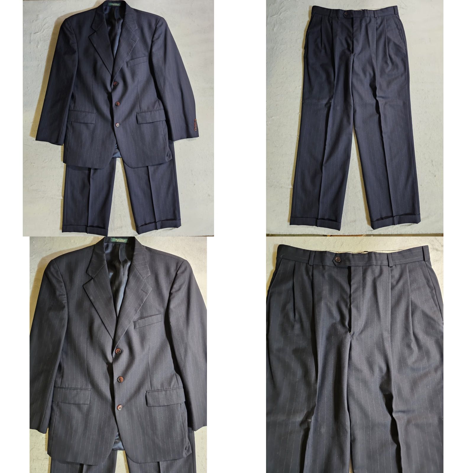 Chaps VINTAGE CHAPS By RALPH LAUREN 100% Wool Blue Pin Striped Suit Mens 42 Regular 34x30 Pants Size 42R - 10 Thumbnail