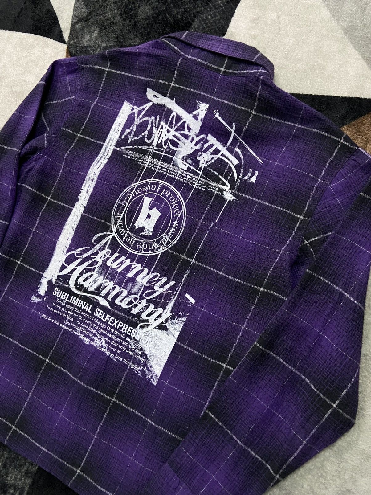 Hysteric Glamour Rare 00s B-One Soul Project Poem Grafitti Veterano Plaid Size US M / EU 48-50 / 2 - 5 Thumbnail