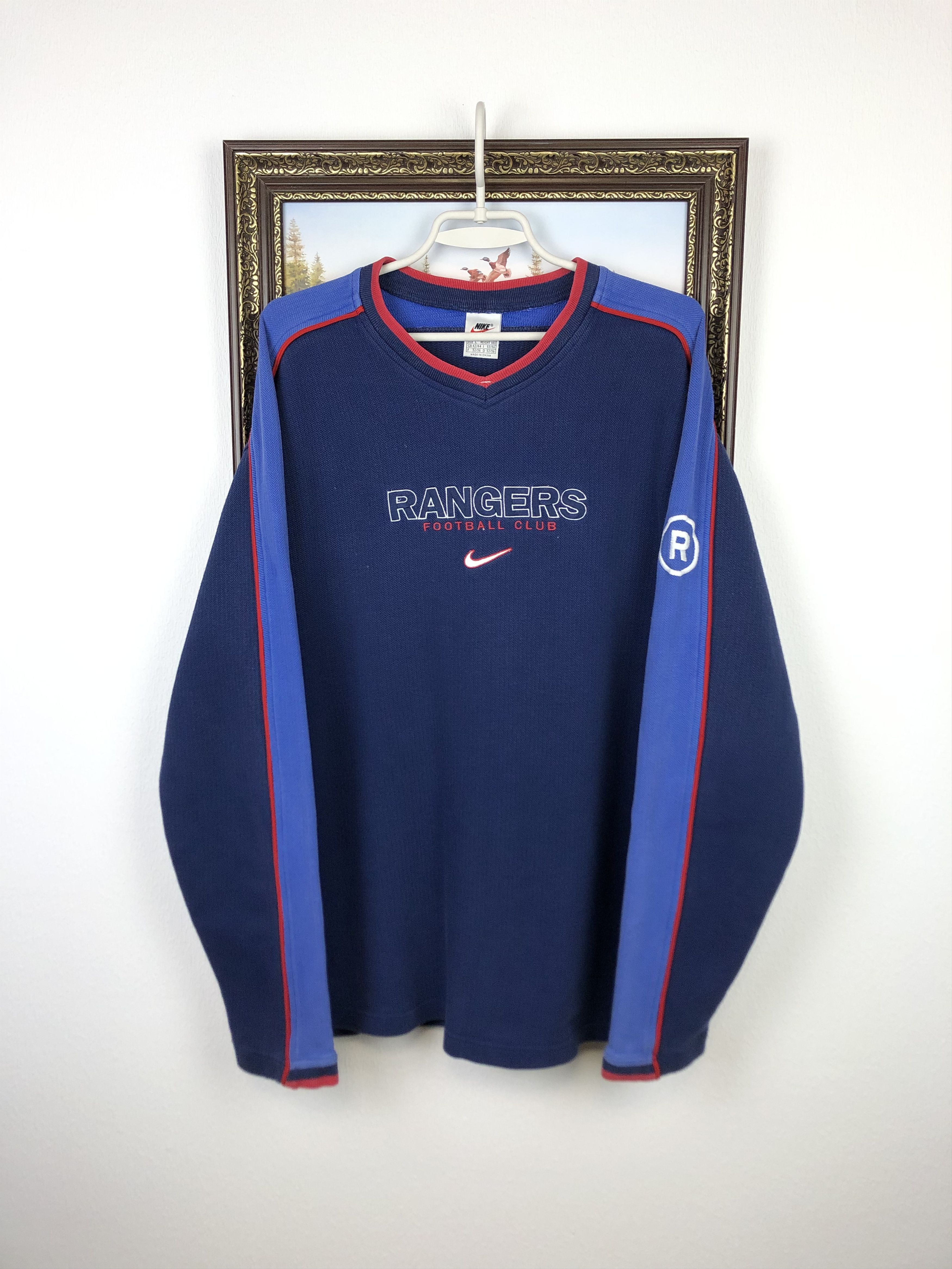 Nike Vintage 90's Nike Glasgow Rangers Football Sweatshirt Soccer Size US L / EU 52-54 / 3 - 1 Thumbnail