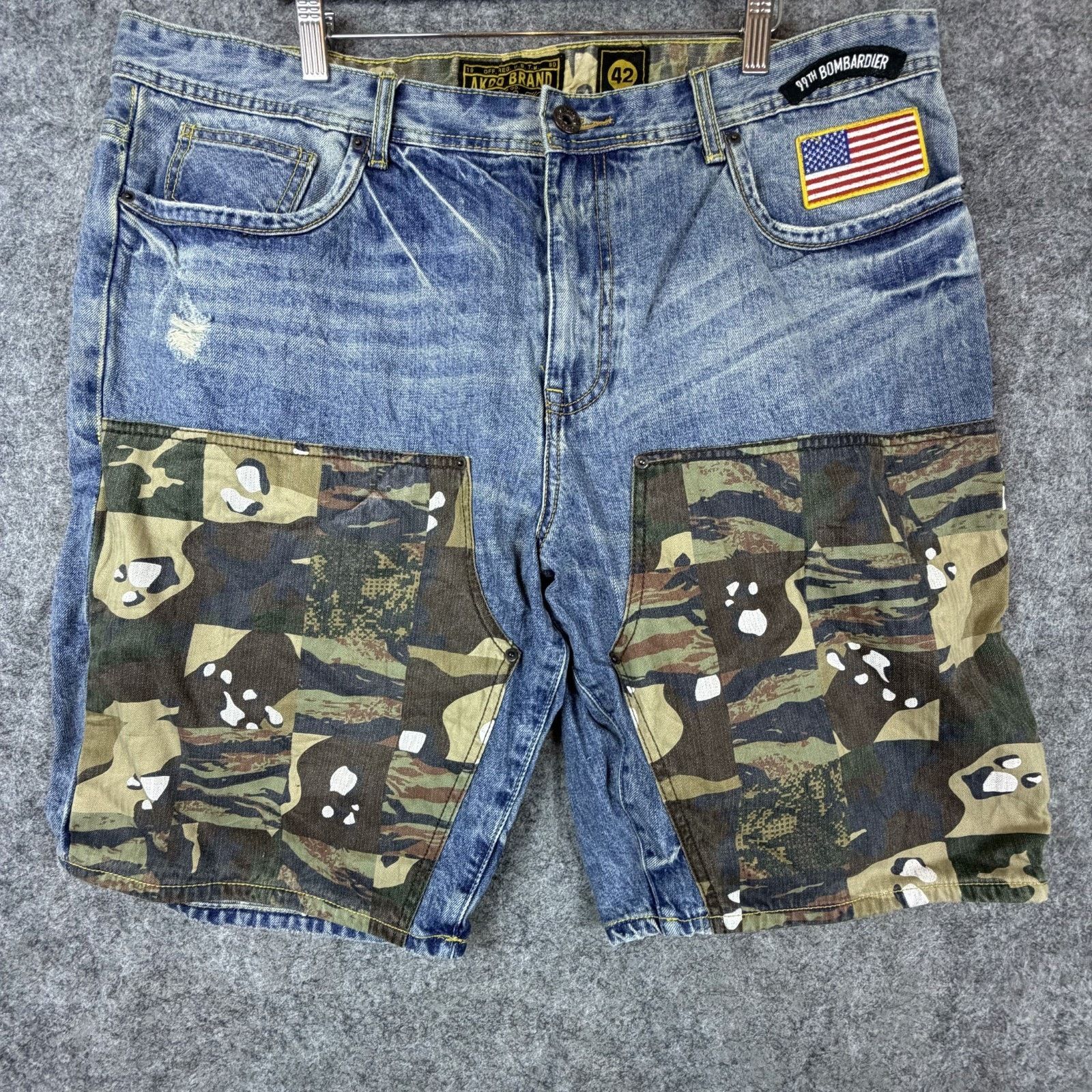 AKOO Vintage Y2K Akoo 99th Bombardier Jean Shorts Mens 42 Camo Size US 42 / EU 58 - 1 Thumbnail