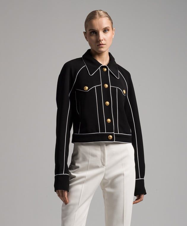 Balmain o1s1wg110825 Western Crepe Jacket in Black Size M / US 6-8 / IT 42-44 - 3 Thumbnail