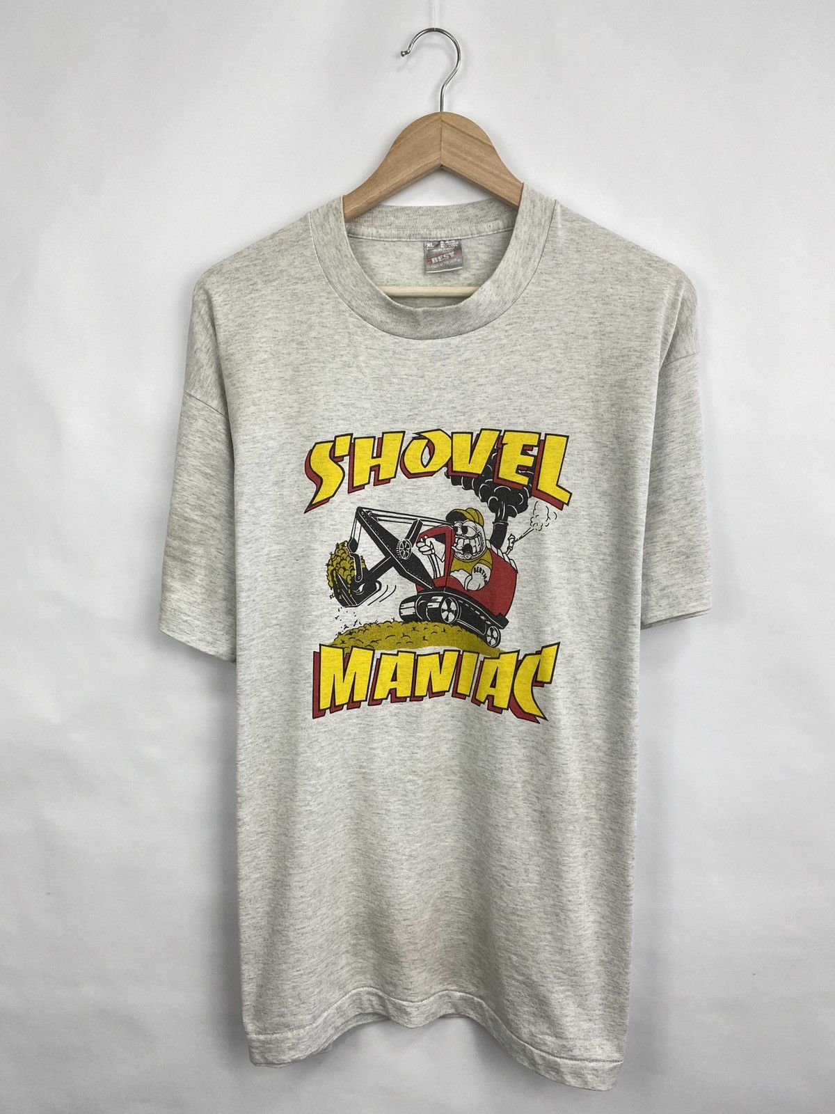 Caterpillar 🇺🇸 Vintage 90s Caterpillar Shovel Maniac T-shirt rare retro Size US XL / EU 56 / 4 - 3 Thumbnail