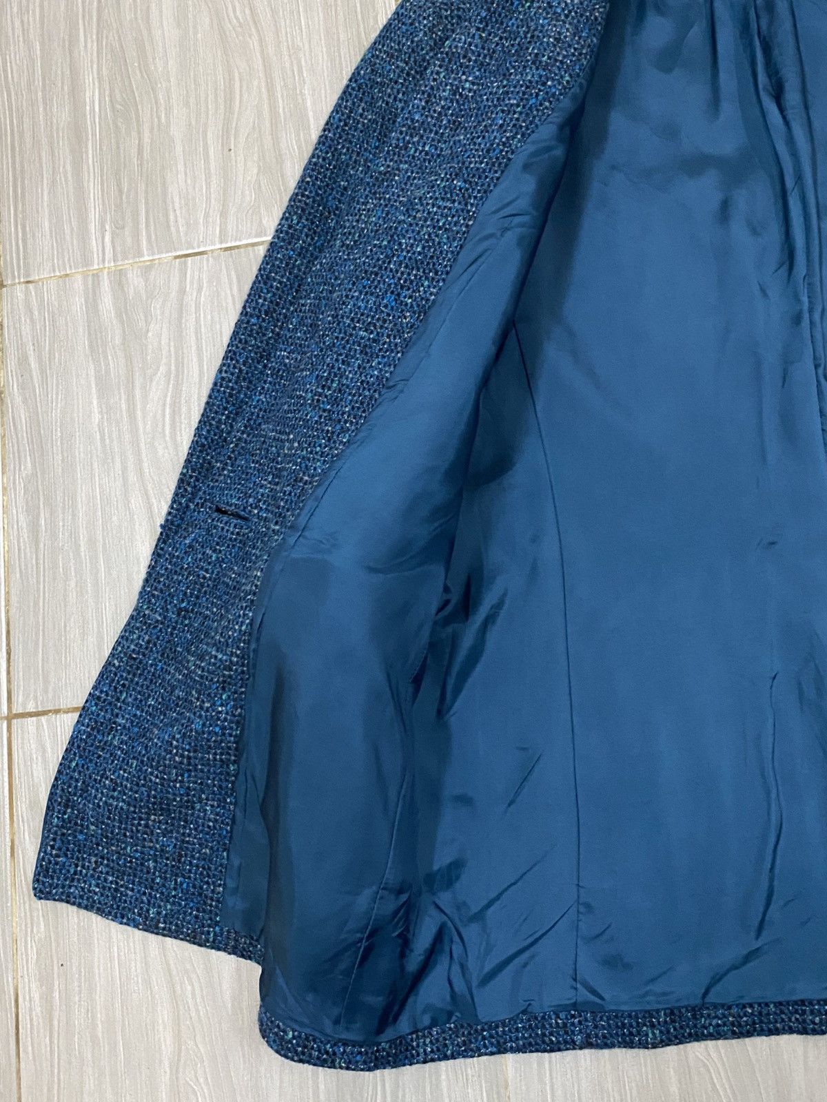 Christian Dior Monsieur Christian Dior Vintage Tweed Jacket Blue | Minimal Collar Size L / US 10 / IT 46 - 10 Thumbnail