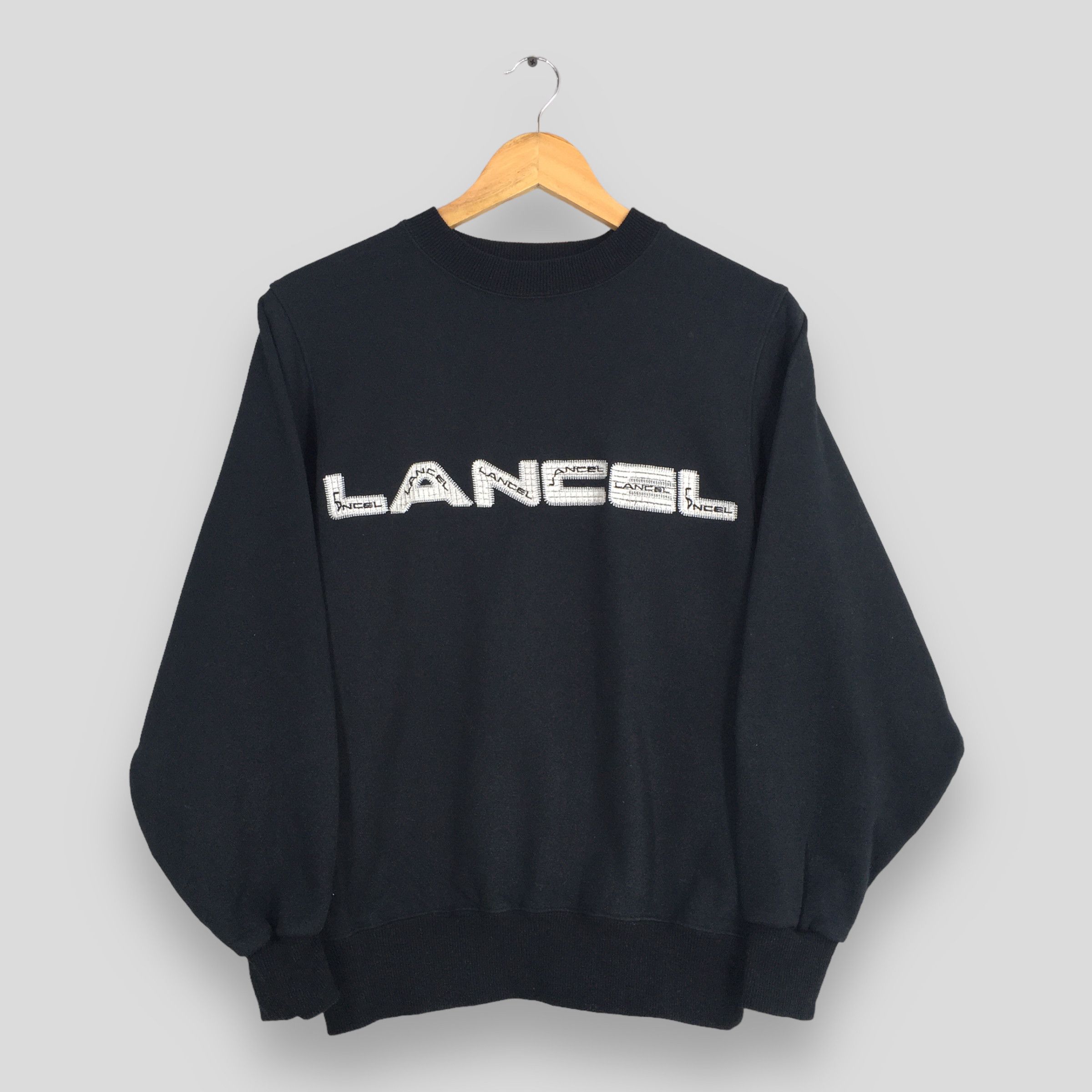 Designer × Lancel × Vintage Vintage 90s Lancel Paris Black Sweatshirt Medium Size US M / EU 48-50 / 2 - 1 Thumbnail