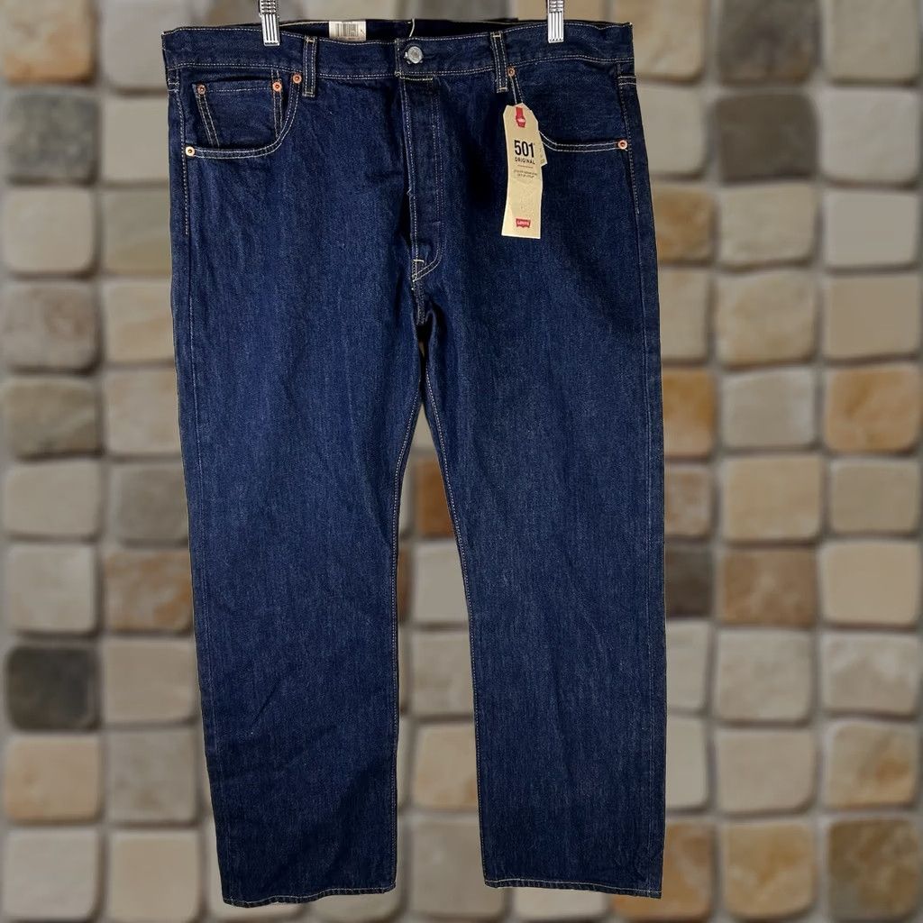 Levi's Levi's 501 Original Men's Blue Jeans Size 40 x 30 Straight Leg Dark Size US 40 / EU 56 - 1 Thumbnail