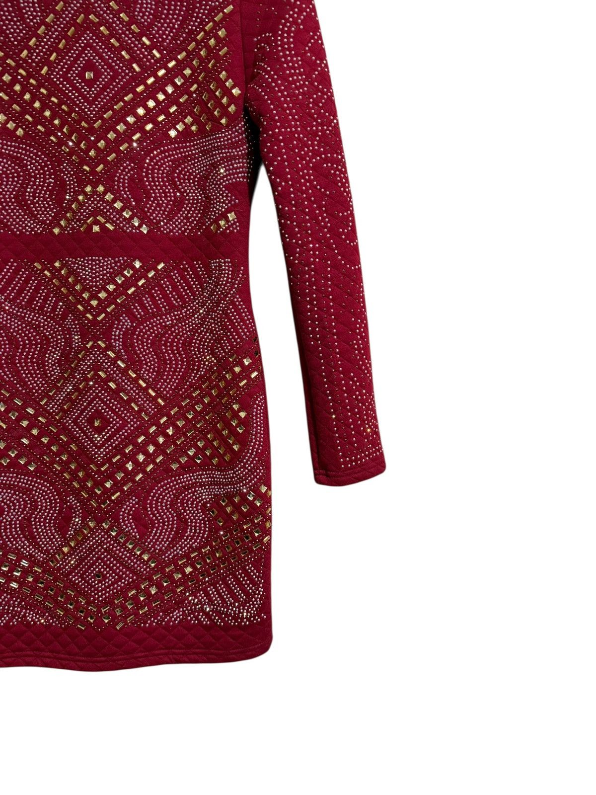 Vintage Red studded long sleeve dress Size S / US 4 / IT 40 - 3 Thumbnail