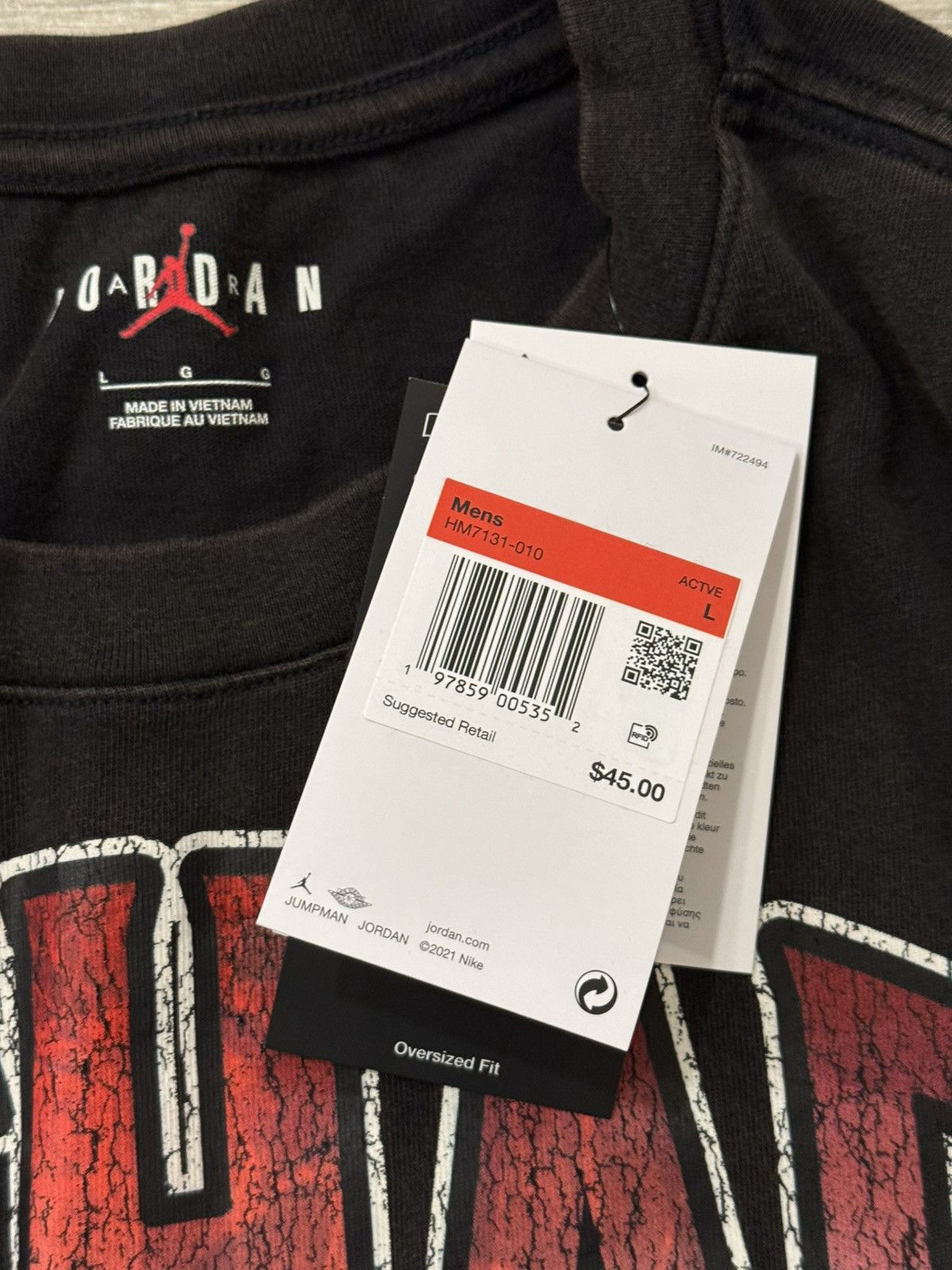 Jordan Brand Jordan Flight Essentials Graphic Black Oversized Tee Sz L Size US L / EU 52-54 / 3 - 6 Thumbnail