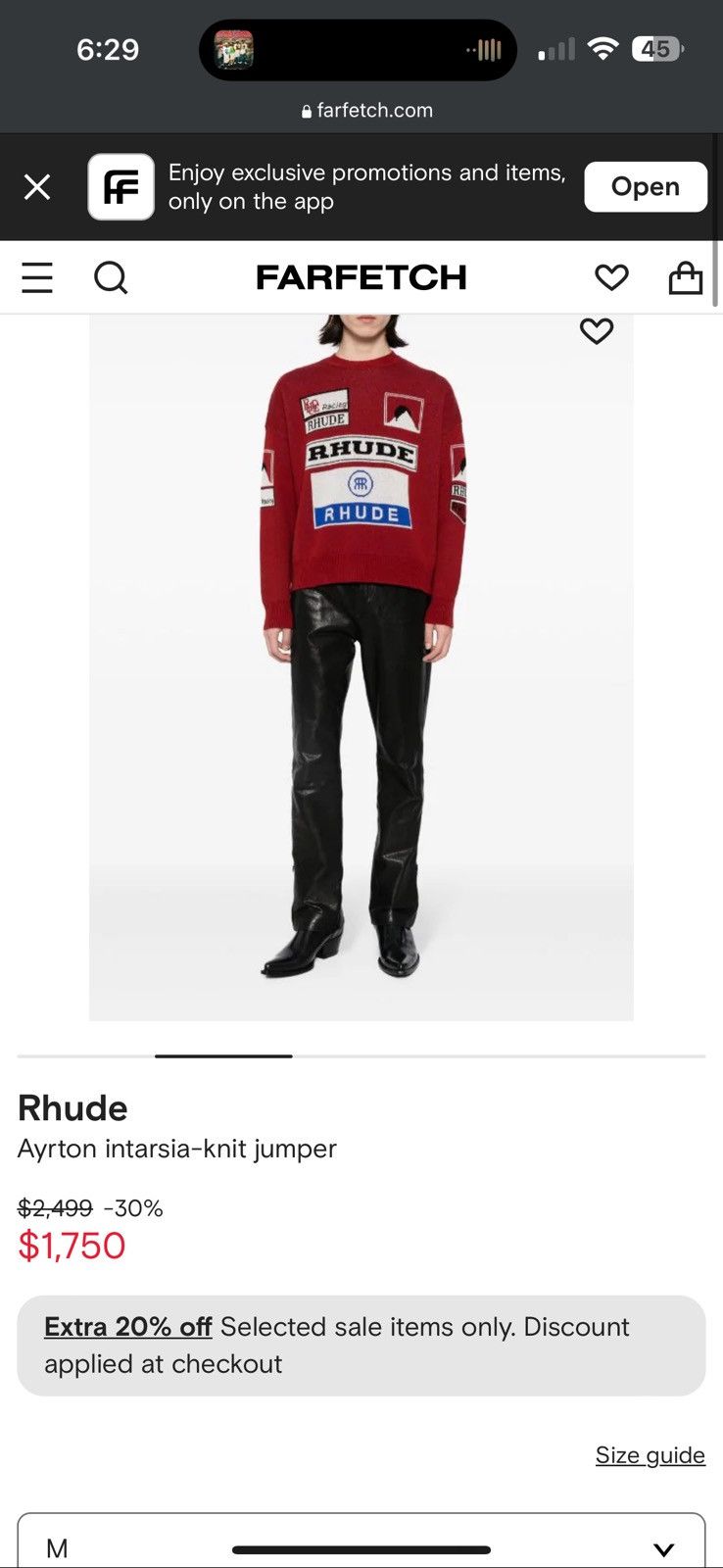 Rhude Ayrton intarsia-knit jumper - Red