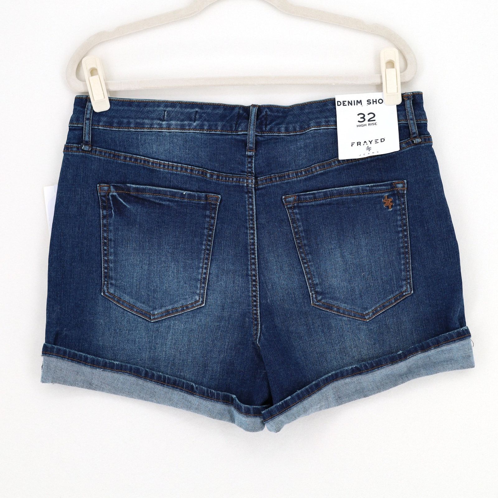 The Unbranded Brand Frayed Women Dark Wash Cut Off High Waist Shorts Size 32 Size 32" / US 10 / IT 46 - 5 Thumbnail