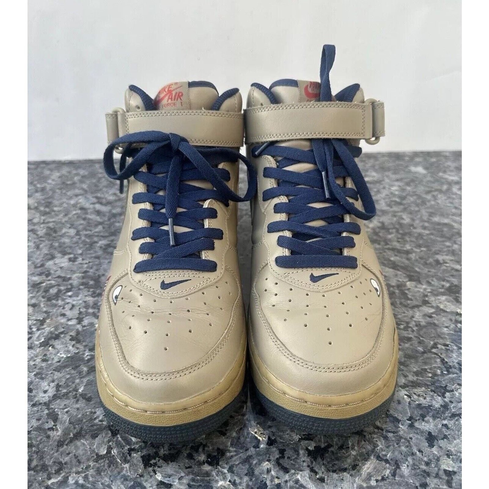 Nike Vintage 2004 Nike Air Force 1 Mid Khaki-Midnight Size US 10 / EU 43 - 3 Thumbnail