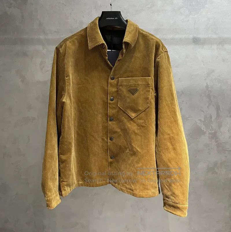 Prada Prada Men's Mustard Cotton Shirt. Size US L / EU 52-54 / 3 - 1 Thumbnail