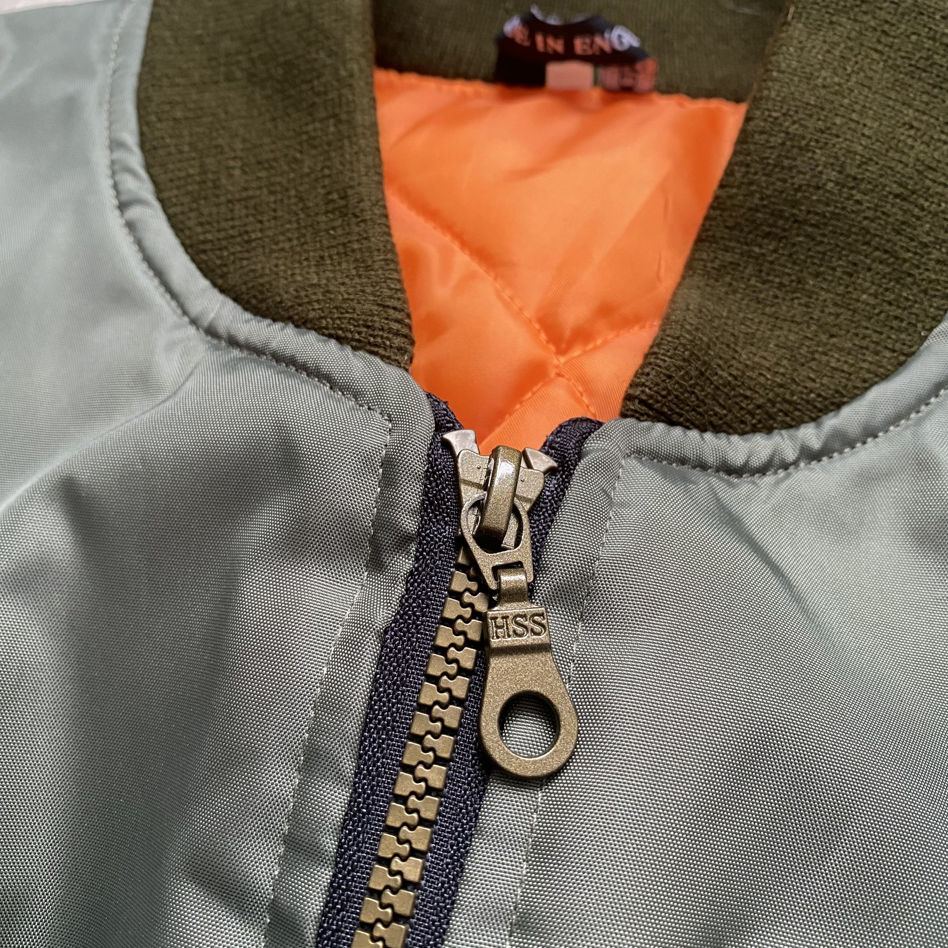 Alpha Industries MA 1 Flyer Bomber Jacket Boxy Fit Olive Made in England Size US M / EU 48-50 / 2 - 5 Thumbnail