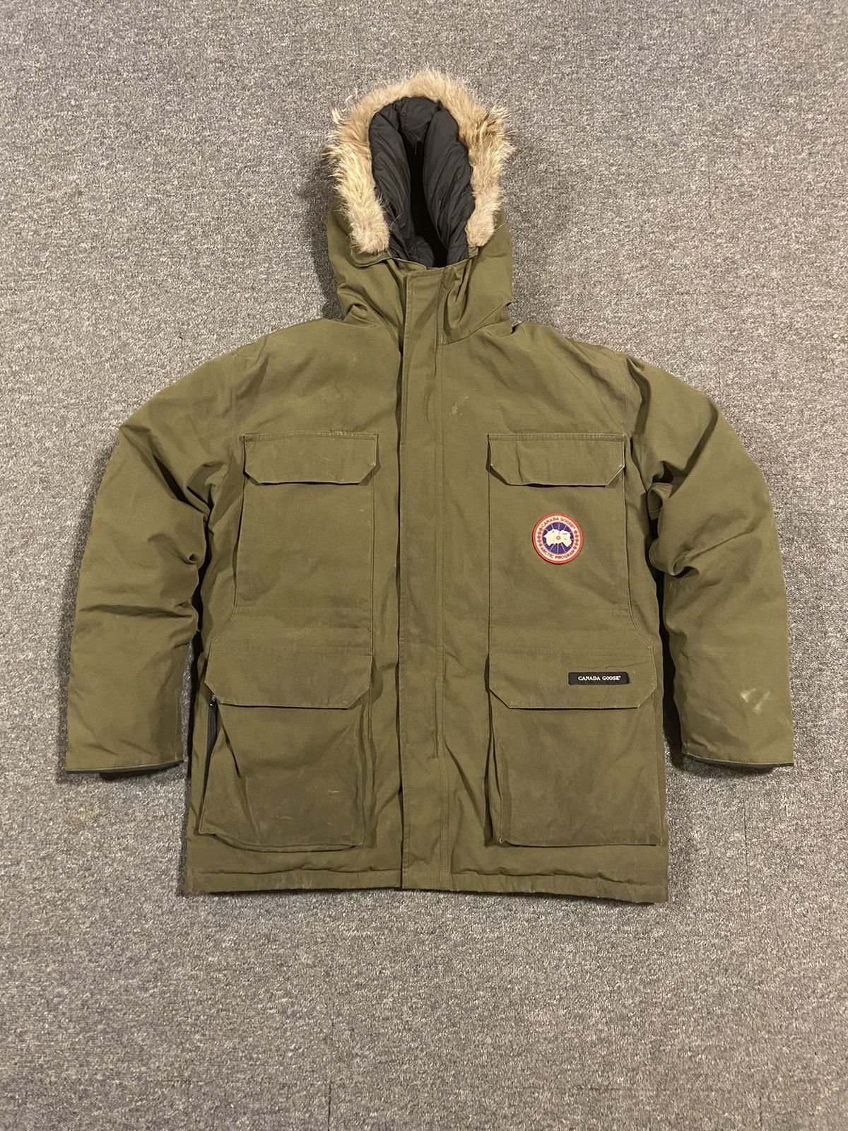 Image of Canada Goose Expedition Parka Jacket in Miltary Green, Men's (Size Small)