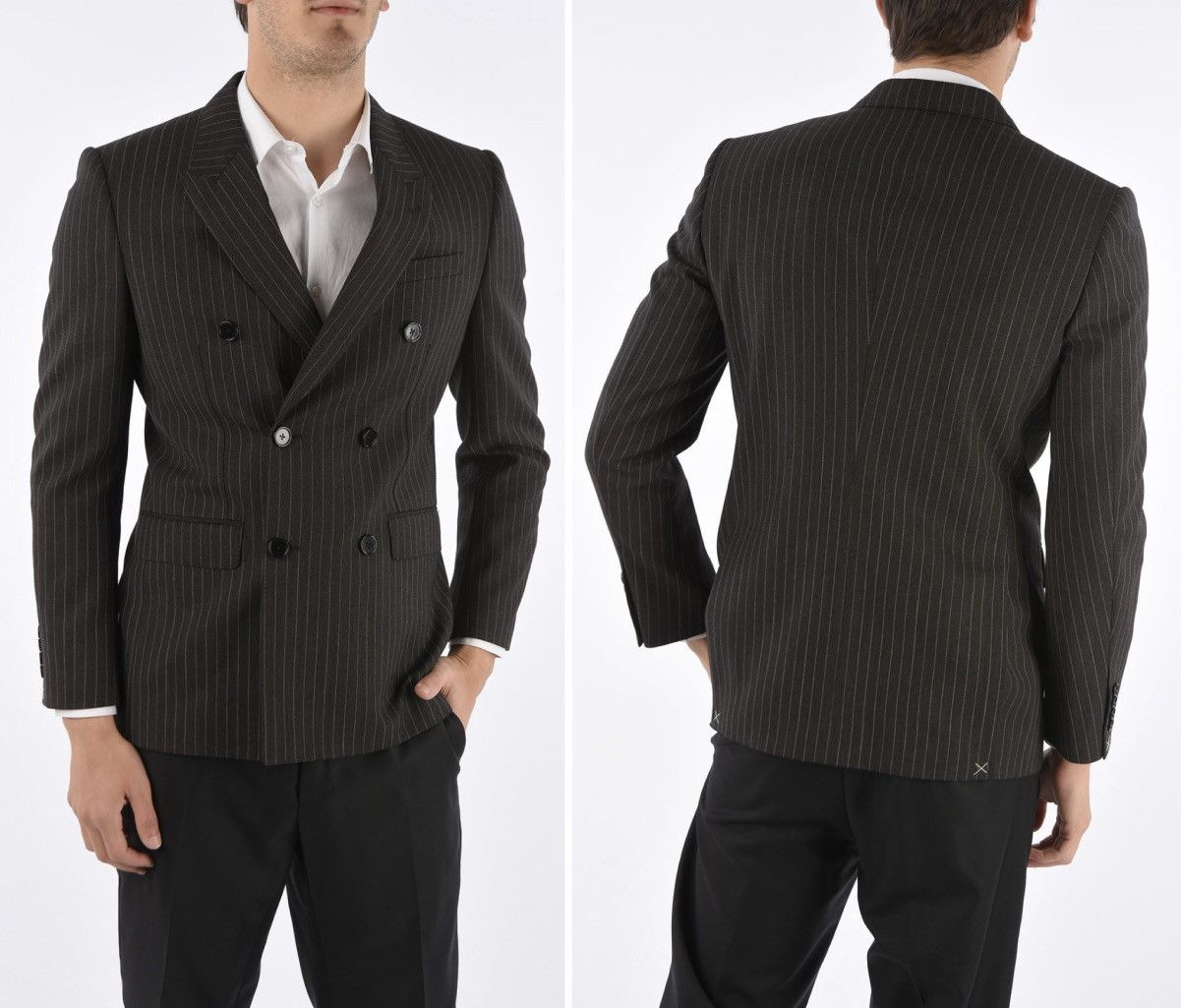 Hedi Slimane × Saint Laurent Paris SS21 Double Breasted Striped Rectangle Jacket sz46 Size 46S - 13 Thumbnail